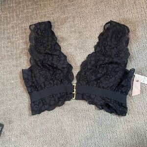 We are HAH Free People Black Lace Brallet